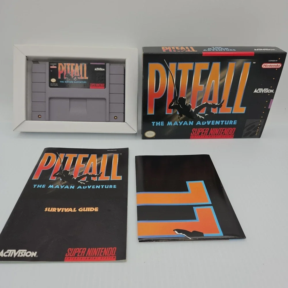 Pitfall The Mayan Adventure Super Nintendo SNES - CIB + Poster